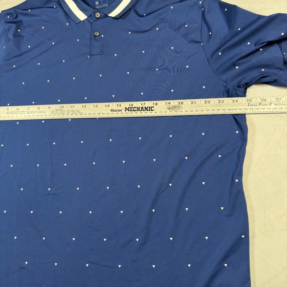 Nike Polo Shirt Mens XL Blue Dri-FIT Triangle Print Short Sleeve Golf Tee - Picture 9 of 12